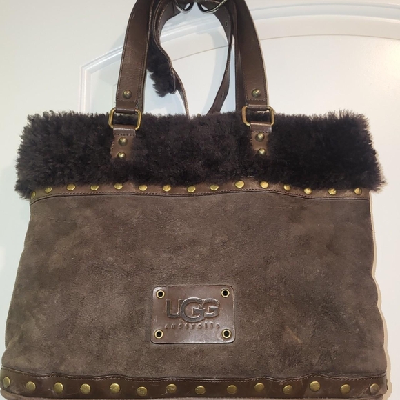 UGG Handbags - UGG Brown Shearling Tote Bag